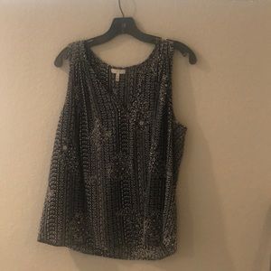 Joie Silk black and gray paisley tank
